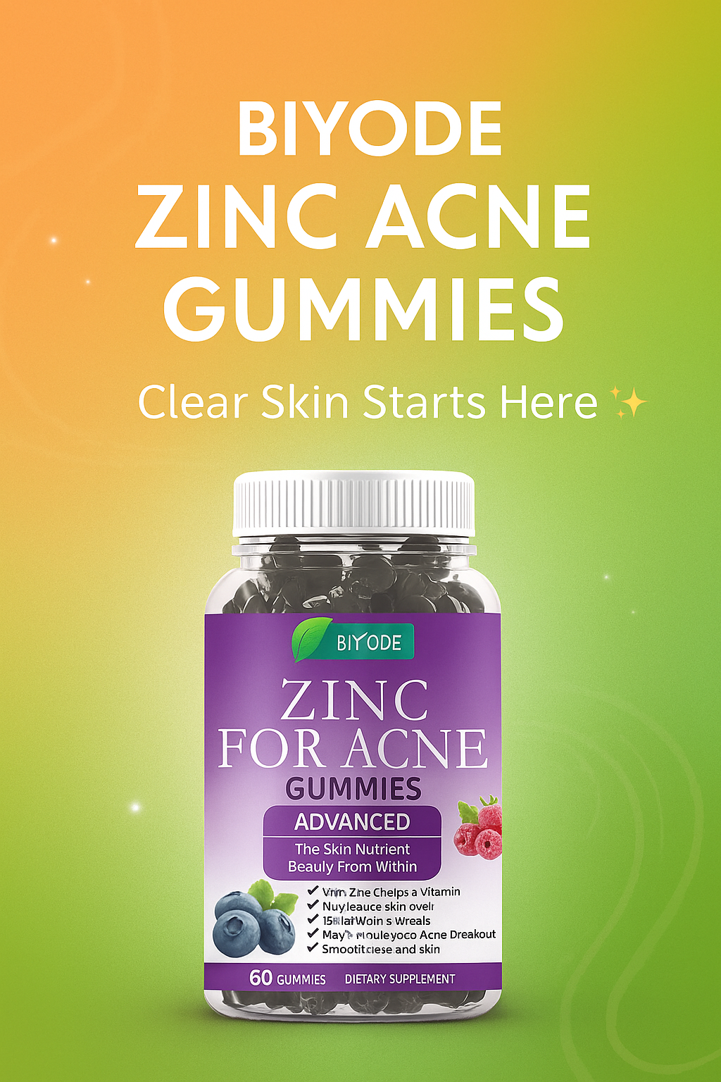 Biyode Zinc Acne Gummies 💜 Clear Skin, Real Confidence