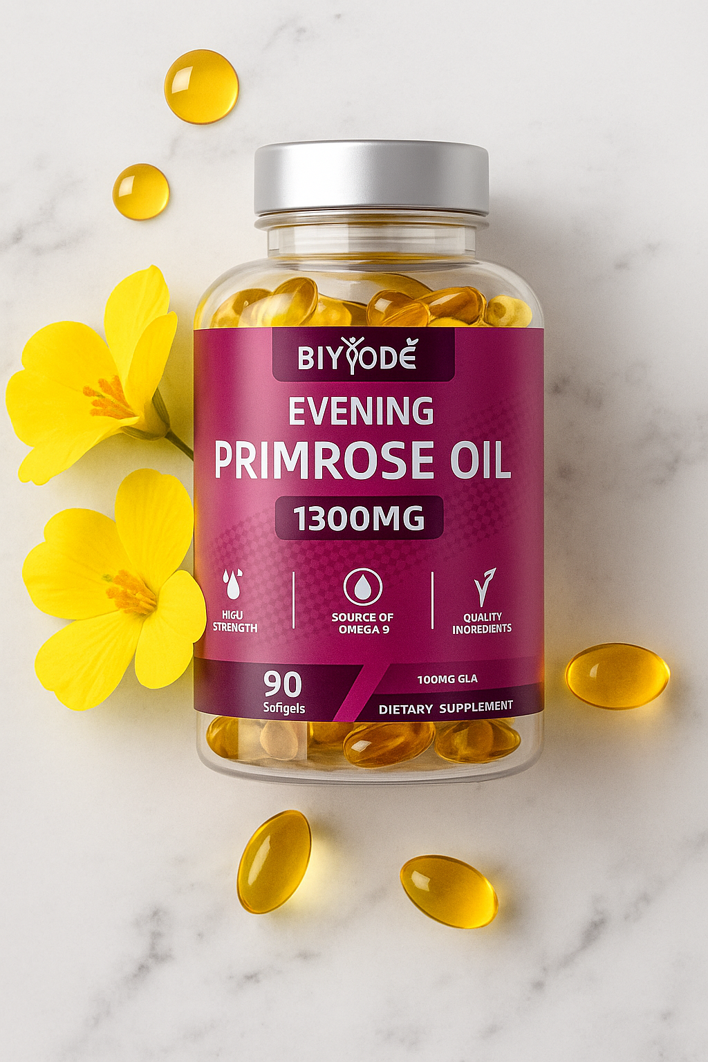 🌸 BIYODE Evening Primrose Oil Softgels