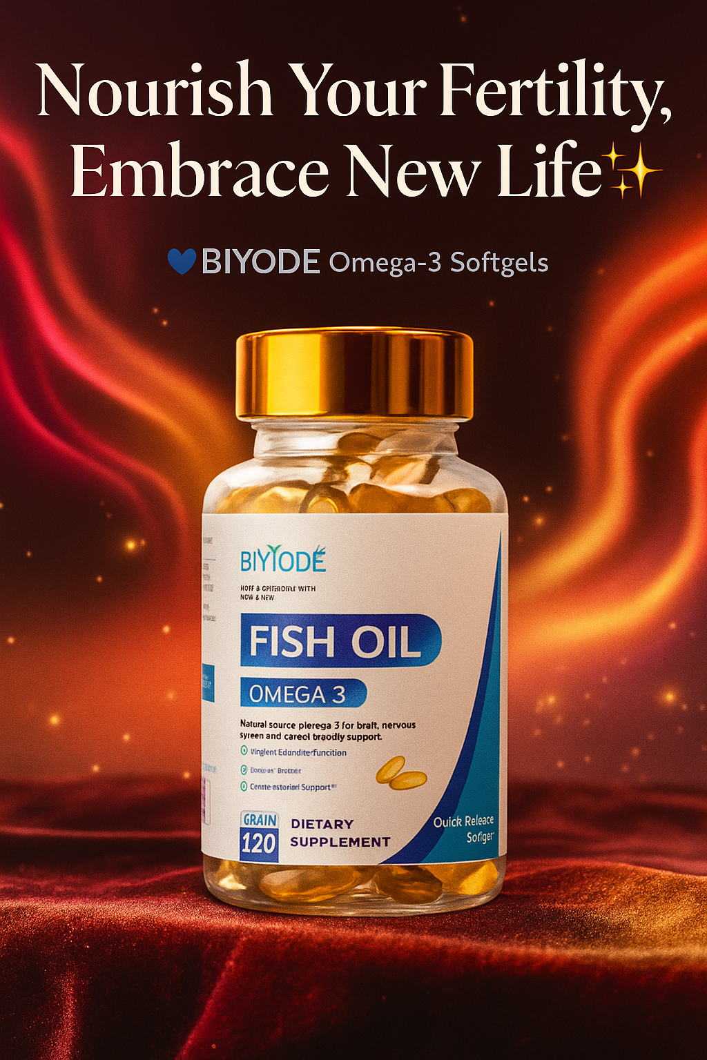 BIYODE Omega-3 Softgels: Fertility Support for Men & Women 💙✨
