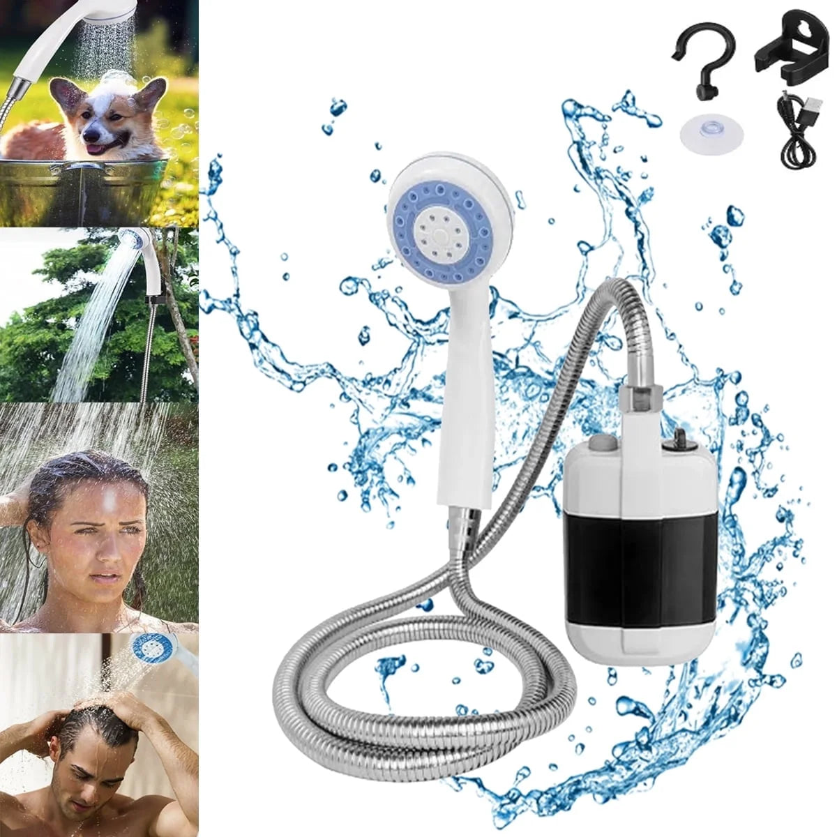 Portable Rechargeable Shower Pump for Outdoor Camping