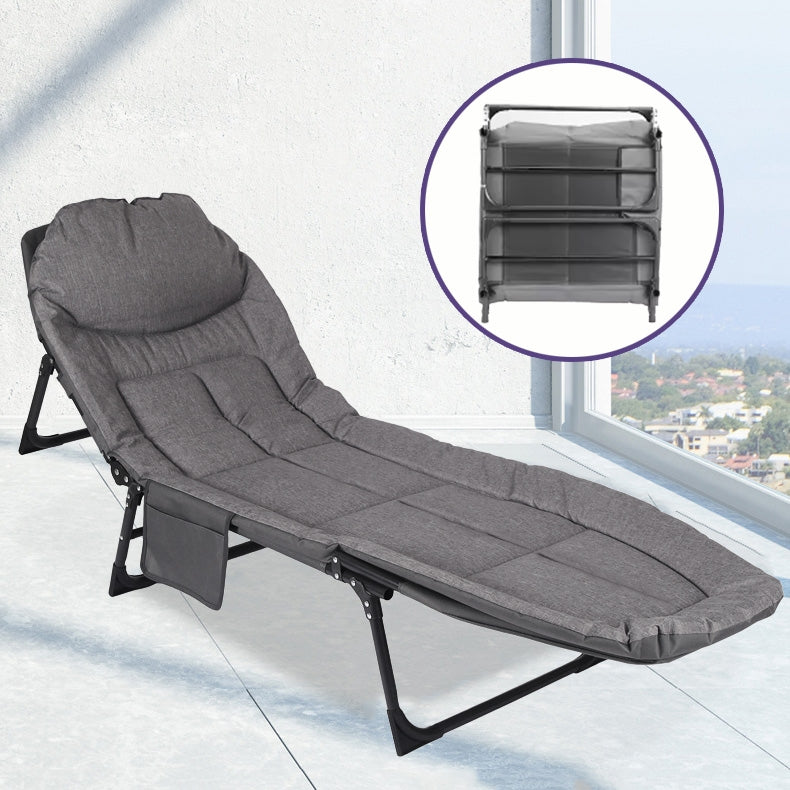 Multi-Use Folding Bed with 4 Adjustable Positions – Side Pocket Strong Legs
