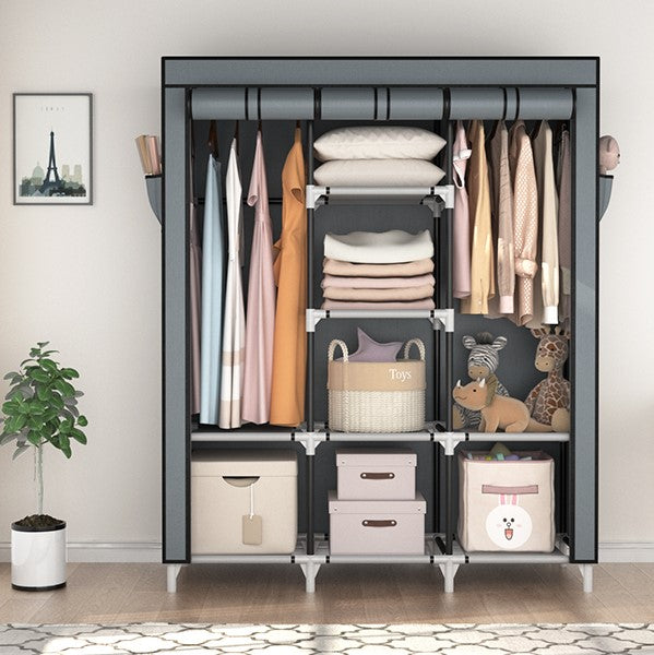 Vipash 3-Door 8-Shelves Collapsible Wardrobe